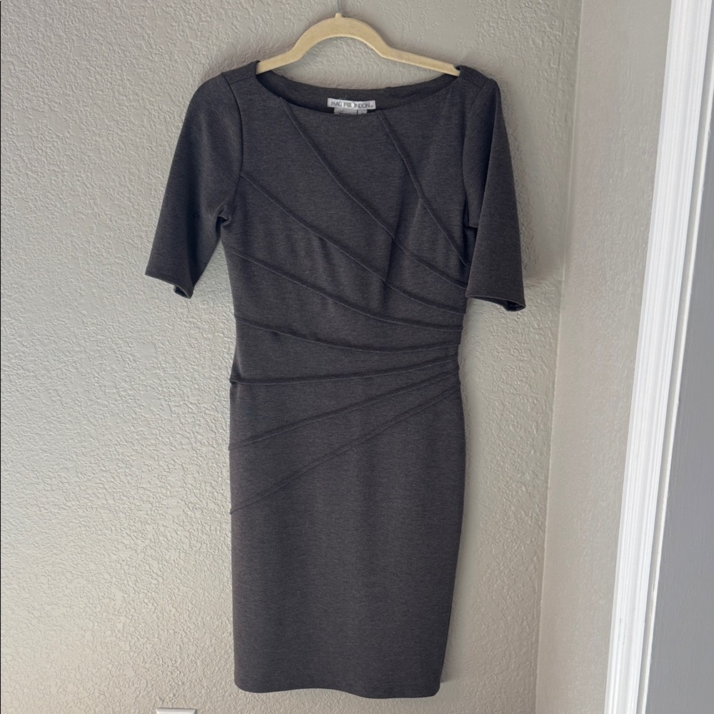 Maggy London Charcoal Midi Dress